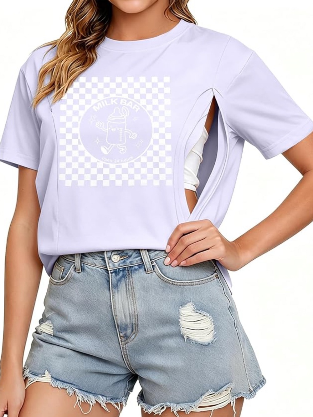 Milkbar Zip Nursing T-shirt Size M